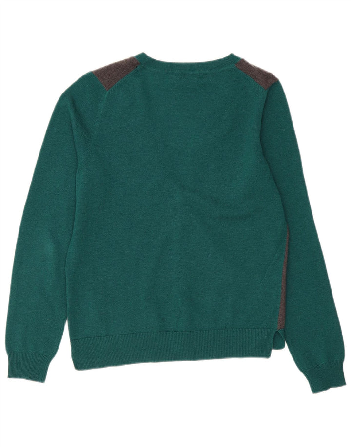 Massimo Dutti Maglione cardigan da donna UK 14 Lana color block verde medio