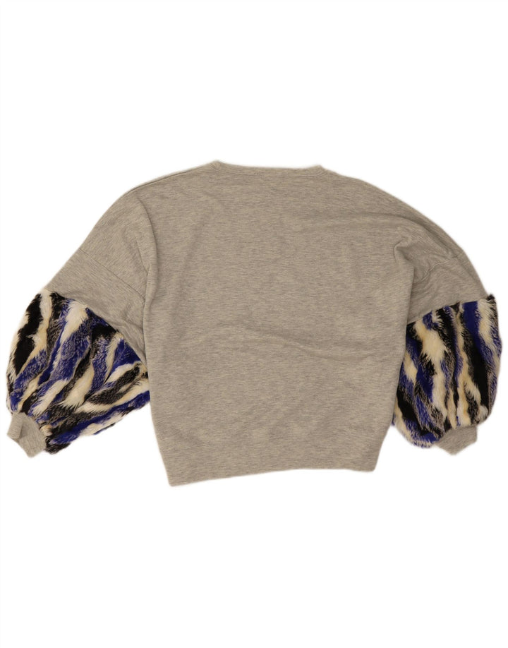 Top Zara da donna oversize con maniche a 3/4 UK 10 Small Grigio Colourblock Poliestere