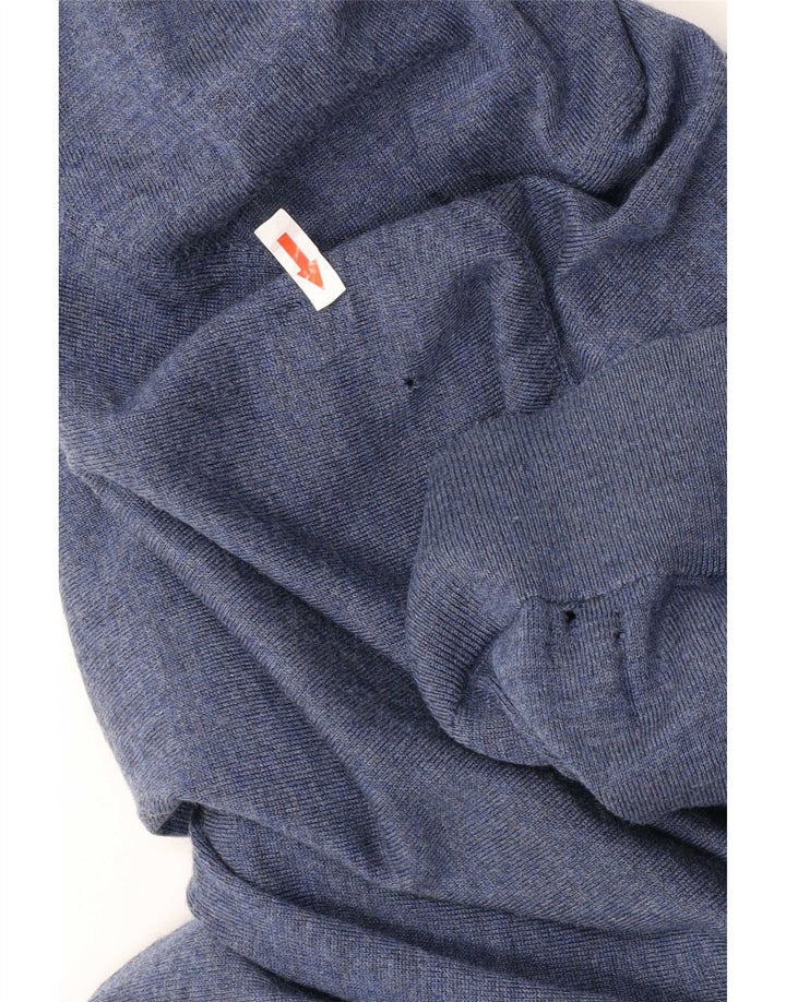 Maglione maglione con scollo a V da uomo Tommy Hilfiger blu medio in lana merino