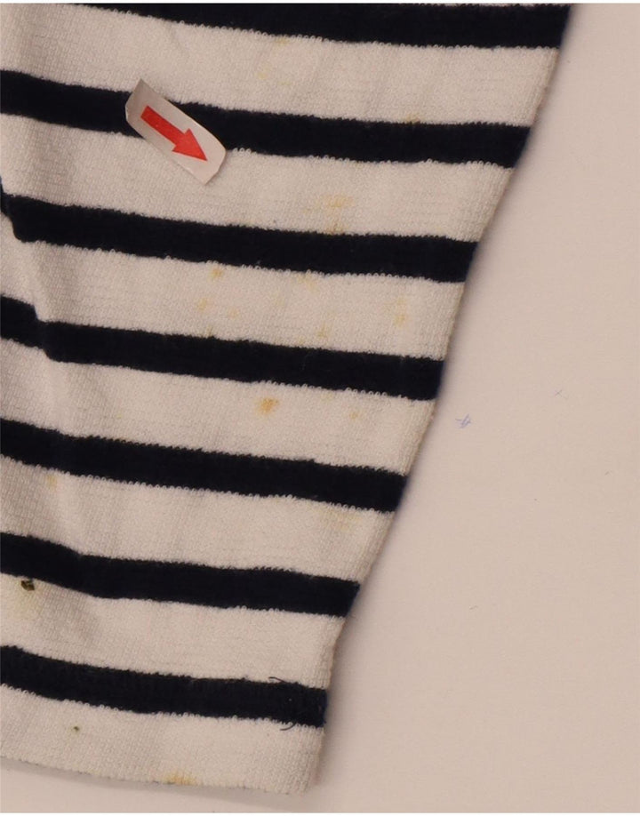 Maglione maglione girocollo da donna Marks & Spencer UK 14 grandi righe bianche