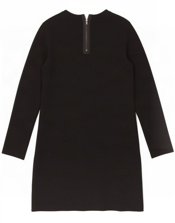 Abito a trapezio a maniche lunghe da donna Zara UK 14 viscosa nera media