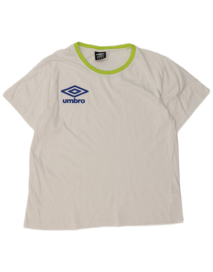 T-shirt grafica da donna Umbro Top UK 18 XL cotone bianco