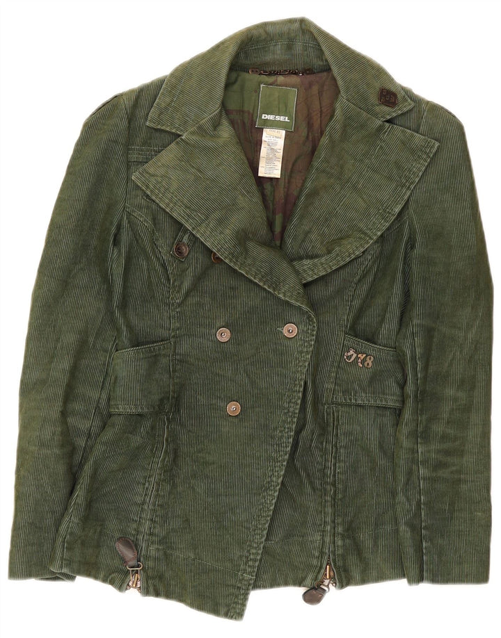 Giacca blazer doppiopetto da donna Diesel UK 6 XS verde poliestere