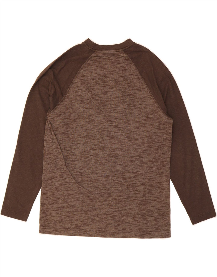 EDDIE BAUER Mens Top Long Sleeve Medium Brown Colourblock Cotton Vintage Eddie Bauer and Second-Hand Eddie Bauer from Messina Hembry 