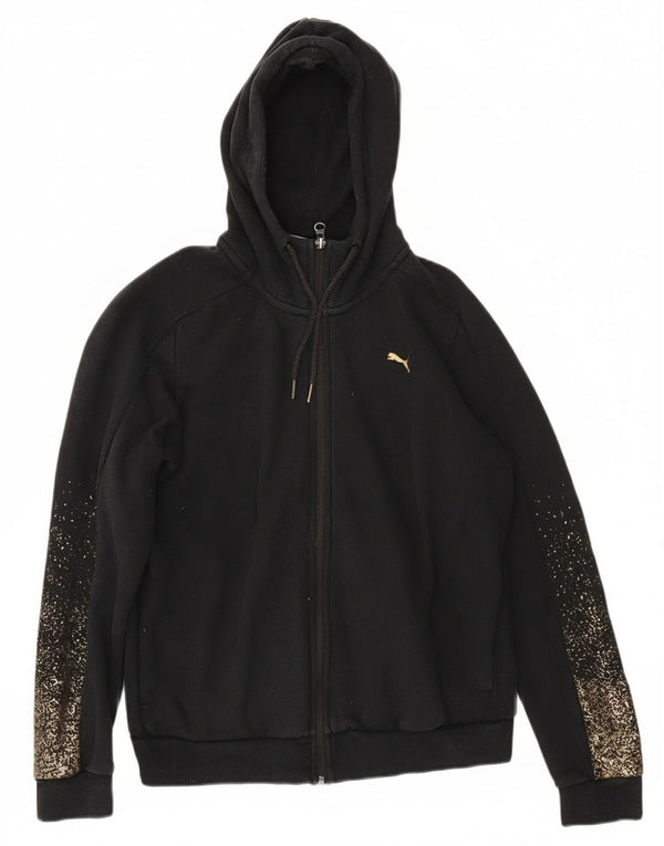 Felpa con cappuccio e zip da donna Puma UK 14 Medium Black Flecked