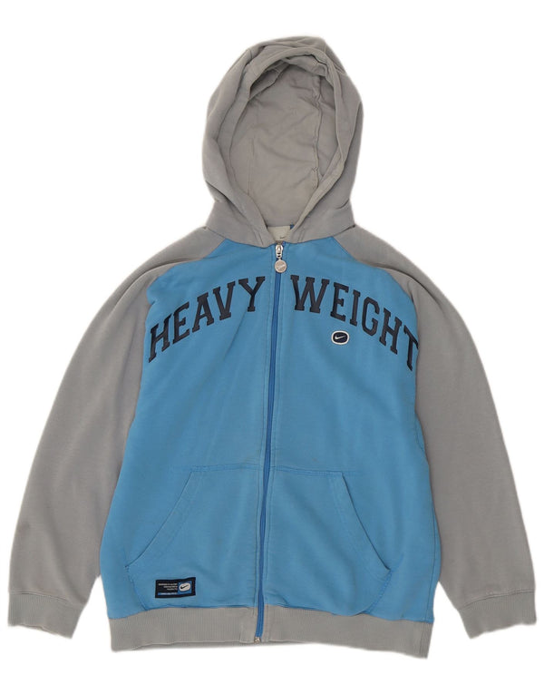 Felpa con cappuccio e zip grafica Nike per ragazze 14-15 anni Large Blue Colourblock