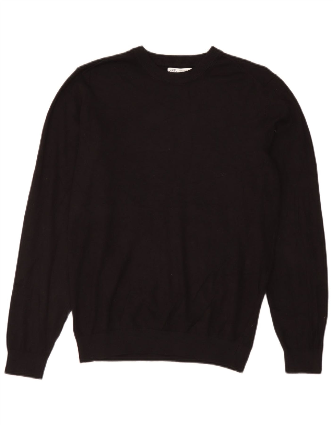 Maglione maglione girocollo da donna Zara UK 14 viscosa nera media