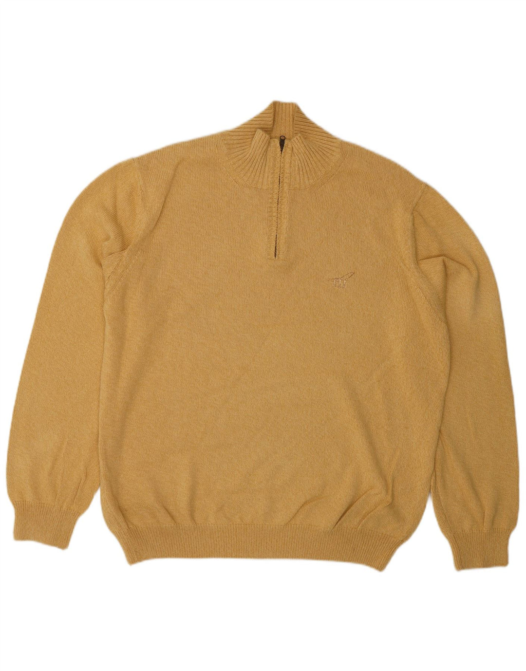 Maglione da uomo con collo con zip Henry Cottons, grande cotone giallo
