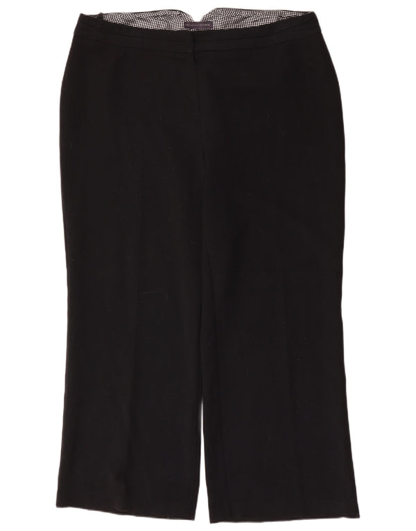 Pantaloni casual a gamba larga da donna Marks & Spencer UK 20 2XL W42 L30 Neri
