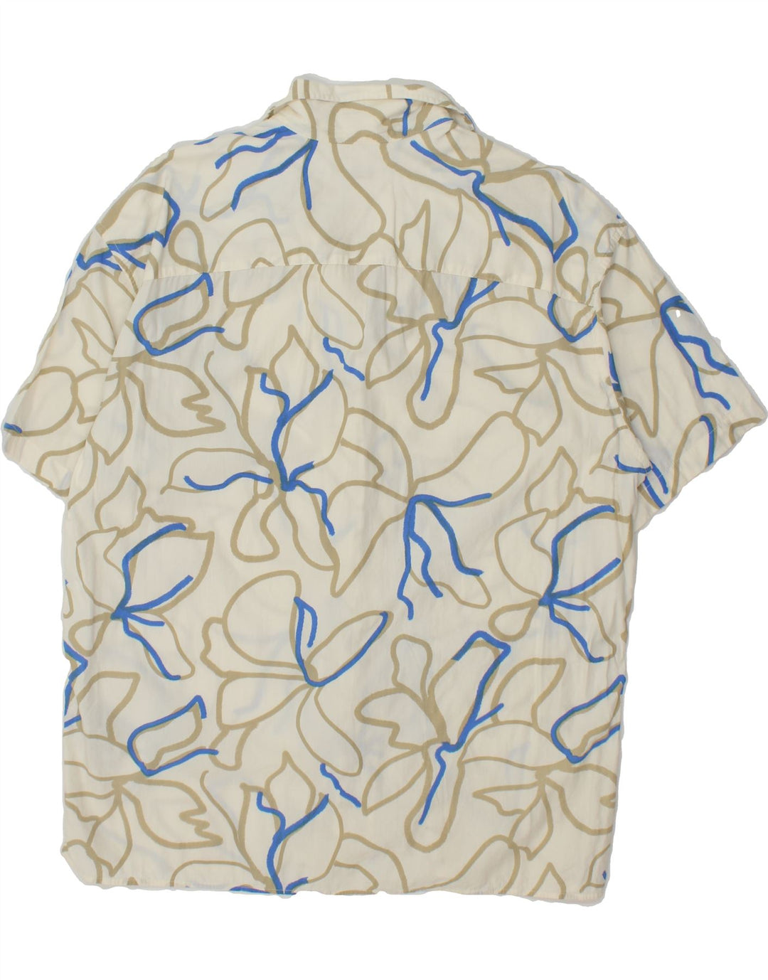 JACK & JONES Mens Abstract Pattern Short Sleeve Shirt XL Beige Cotton Vintage Jack & Jones and Second-Hand Jack & Jones from Messina Hembry 