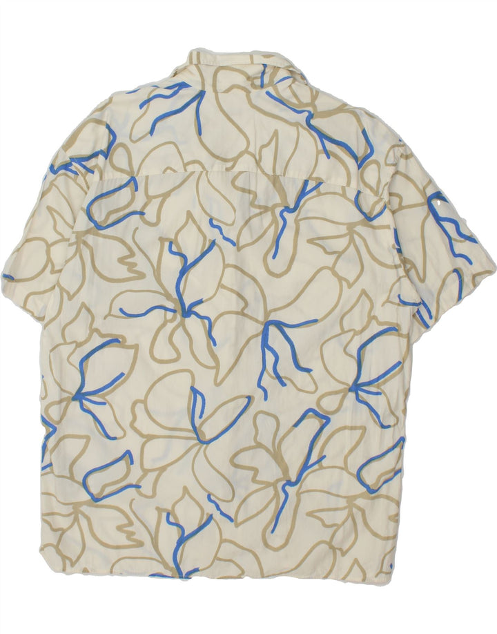 JACK & JONES Mens Abstract Pattern Short Sleeve Shirt XL Beige Cotton Vintage Jack & Jones and Second-Hand Jack & Jones from Messina Hembry 