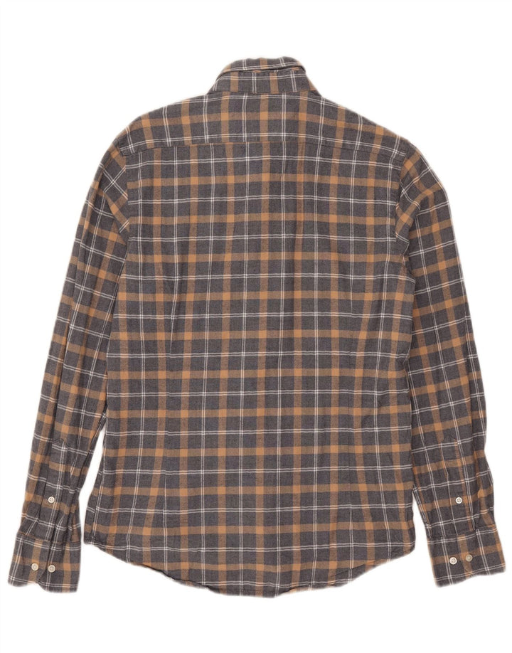 Camicia da uomo in flanella Massimo Dutti a quadri grigi piccoli