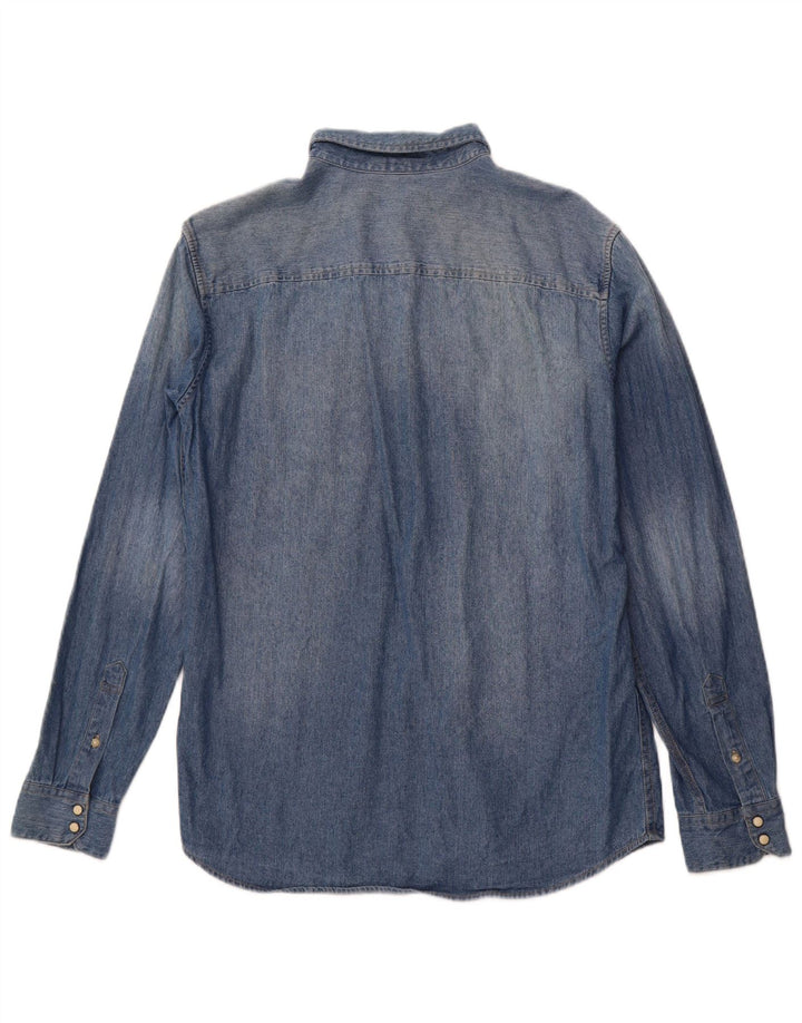 JACK & JONES Camicia di jeans da uomo grande in cotone blu