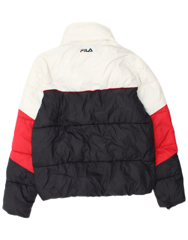 Giacca imbottita con cappuccio Fila da ragazzo 15-16 anni in nylon color block multicolore