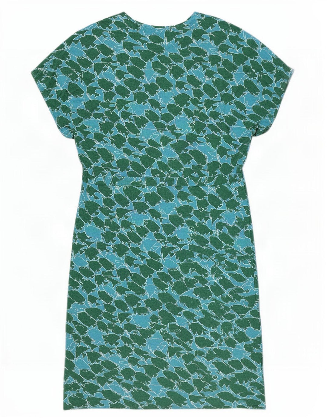 Abito a trapezio da donna Sundek con motivo astratto UK 10 piccolo in viscosa blu