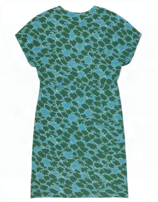 Abito a trapezio da donna Sundek con motivo astratto UK 10 piccolo in viscosa blu
