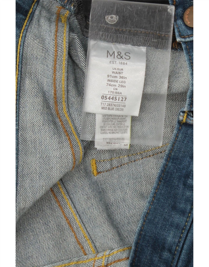 Jeans dritti autografi da uomo Marks & Spencer W36 L27 cotone blu