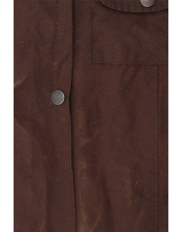 Giacca vintage in cotone cerato da donna UK 14 Marrone medio