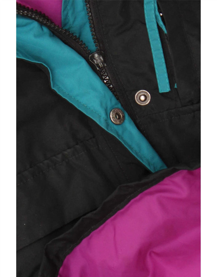 Giacca antipioggia Columbia da donna, vestibilità ampia, UK 14, nylon color block medio nero