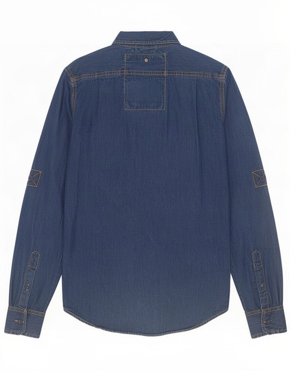 Camicia di jeans da uomo Superdry piccola in cotone blu