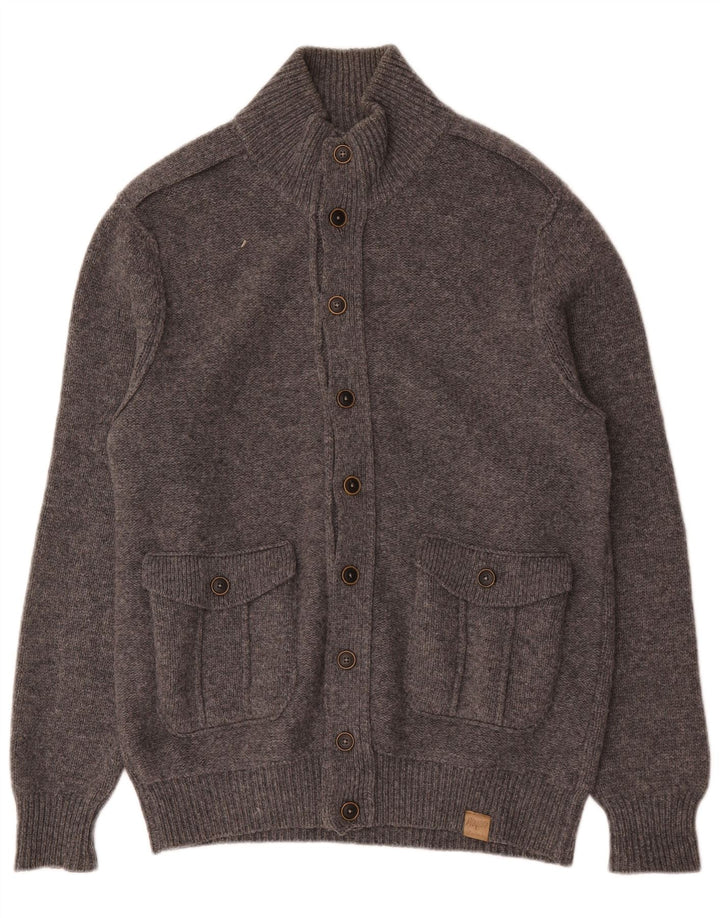 Maglione cardigan da uomo Playlife XL in lana grigia
