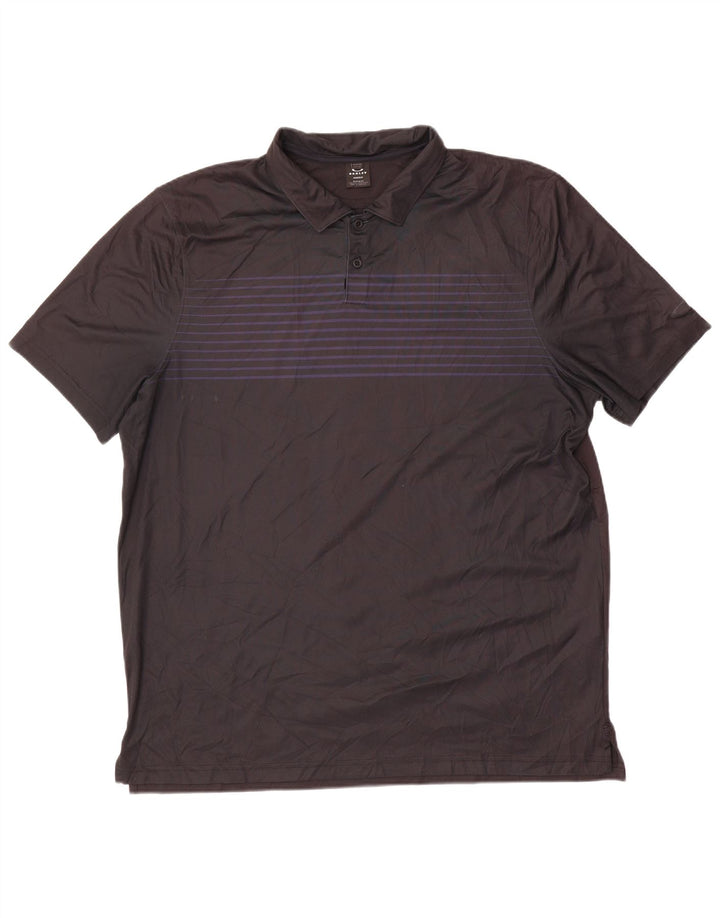 Polo da uomo Oakley 2XL poliestere a righe nere