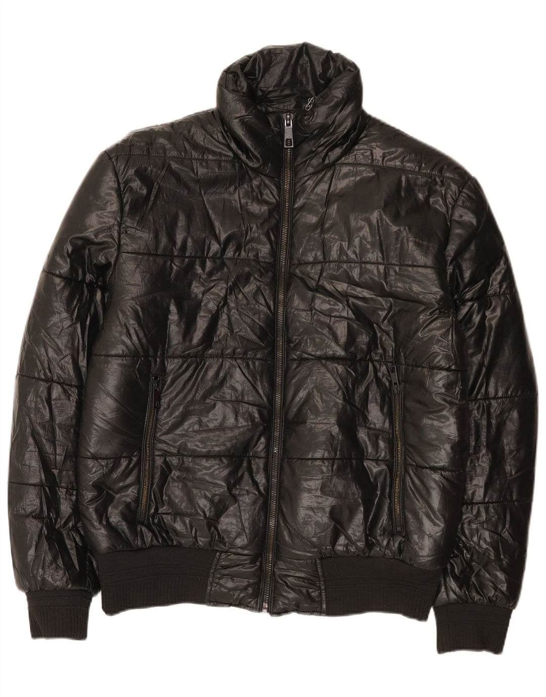 Giacca imbottita da uomo Zara UK 40 grande poliestere nero