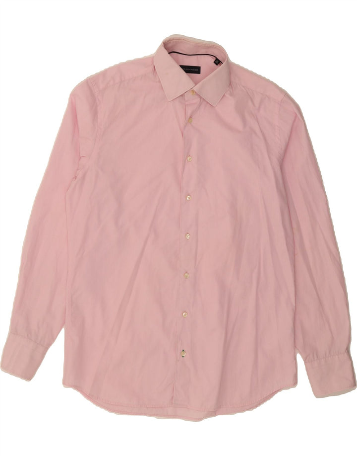 TOMMY HILFIGER Mens Shirt Size 40 15 1/2 Medium Pink Cotton Vintage Tommy Hilfiger and Second-Hand Tommy Hilfiger from Messina Hembry 