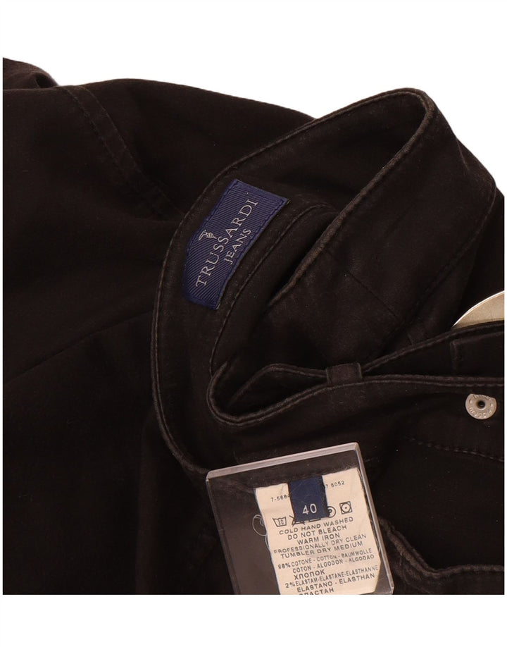 TRUSSARDI Womens Denim Skirt IT 40 Small W28  Black Cotton