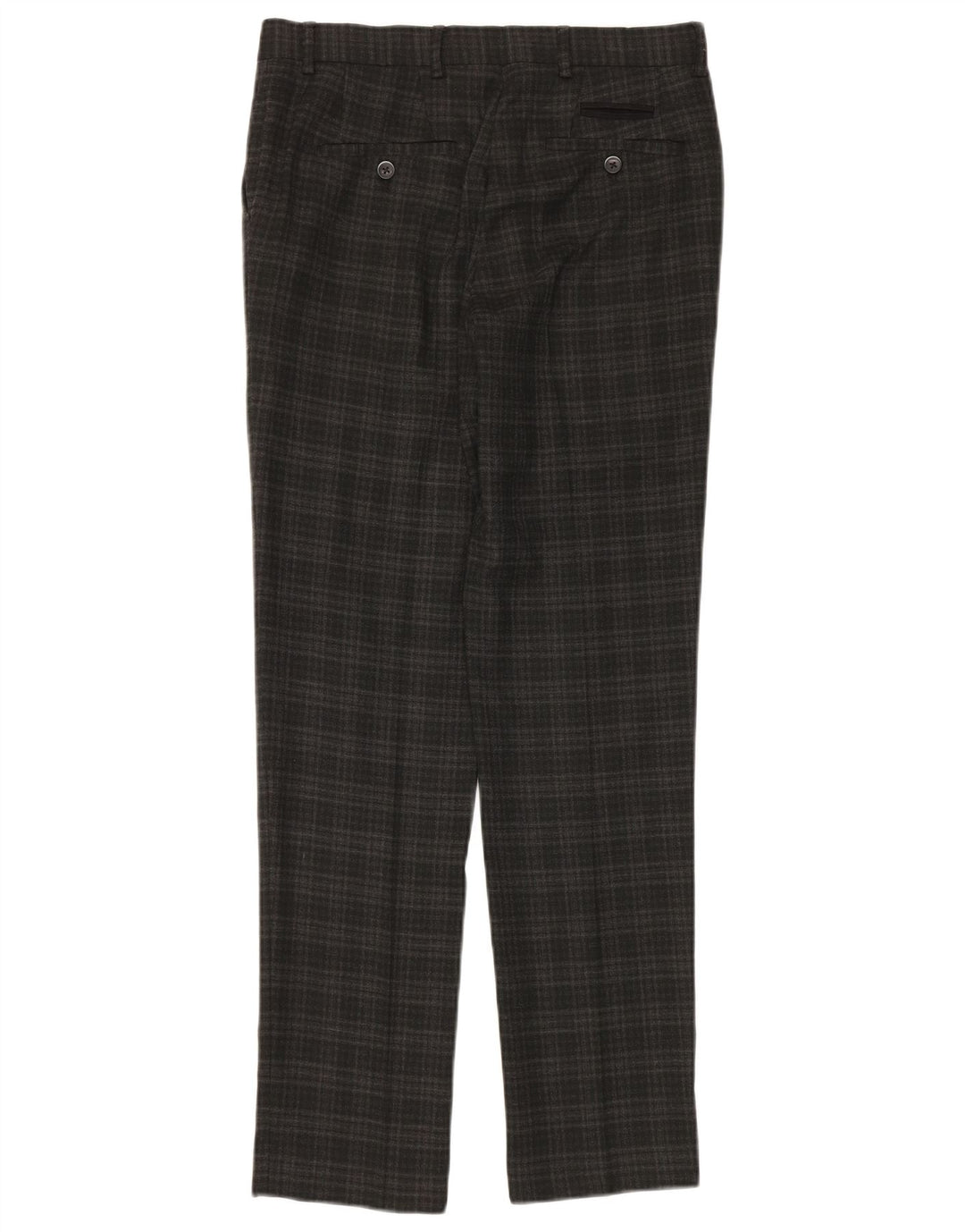 Pantaloni da abito slim da uomo Penguin W30 L32 Poliestere a quadri grigi
