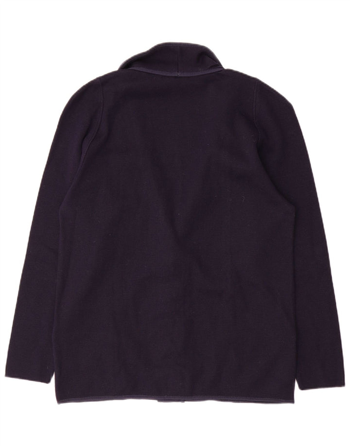 Maglione cardigan da donna vintage IT 46 Large blu navy in poliacrilico