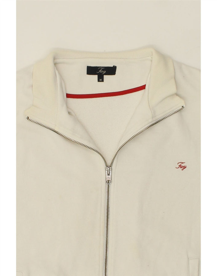 FAY Womens Tracksuit Top Jacket UK 14 Medium Off White Cotton Vintage Fay and Second-Hand Fay from Messina Hembry 