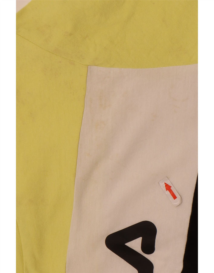 T-shirt grafica da uomo Fila Top in cotone color block giallo medio