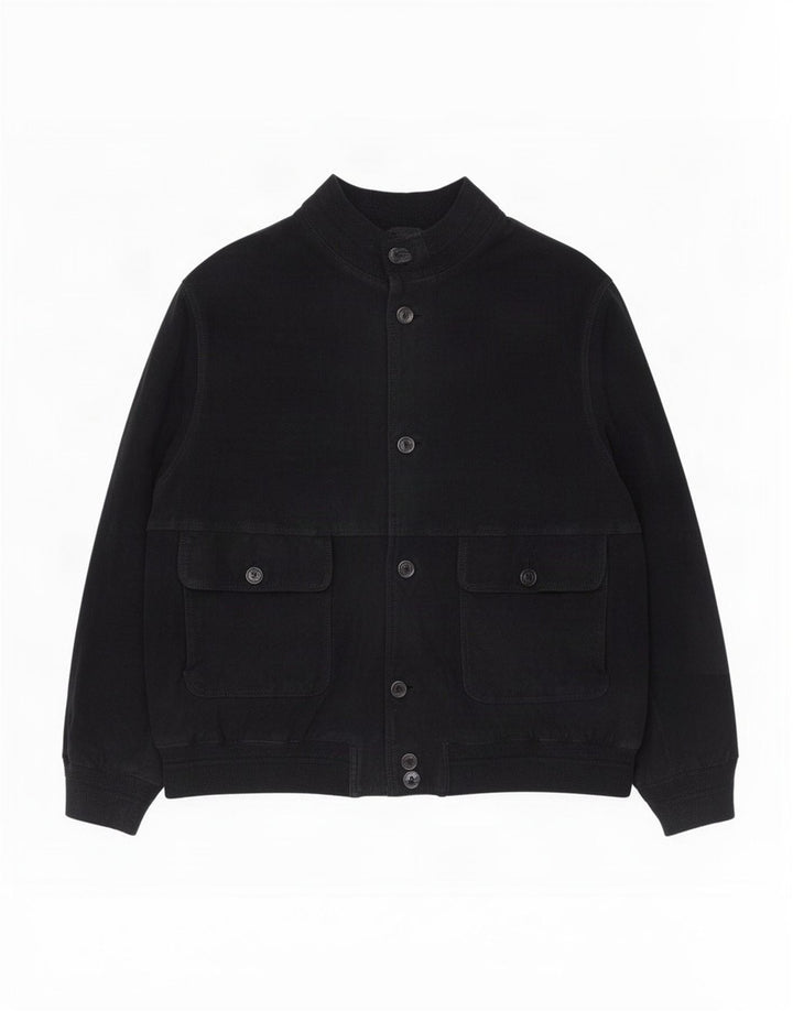 Giubbotto bomber in pelle scamosciata vintage da uomo UK 38 medio nero