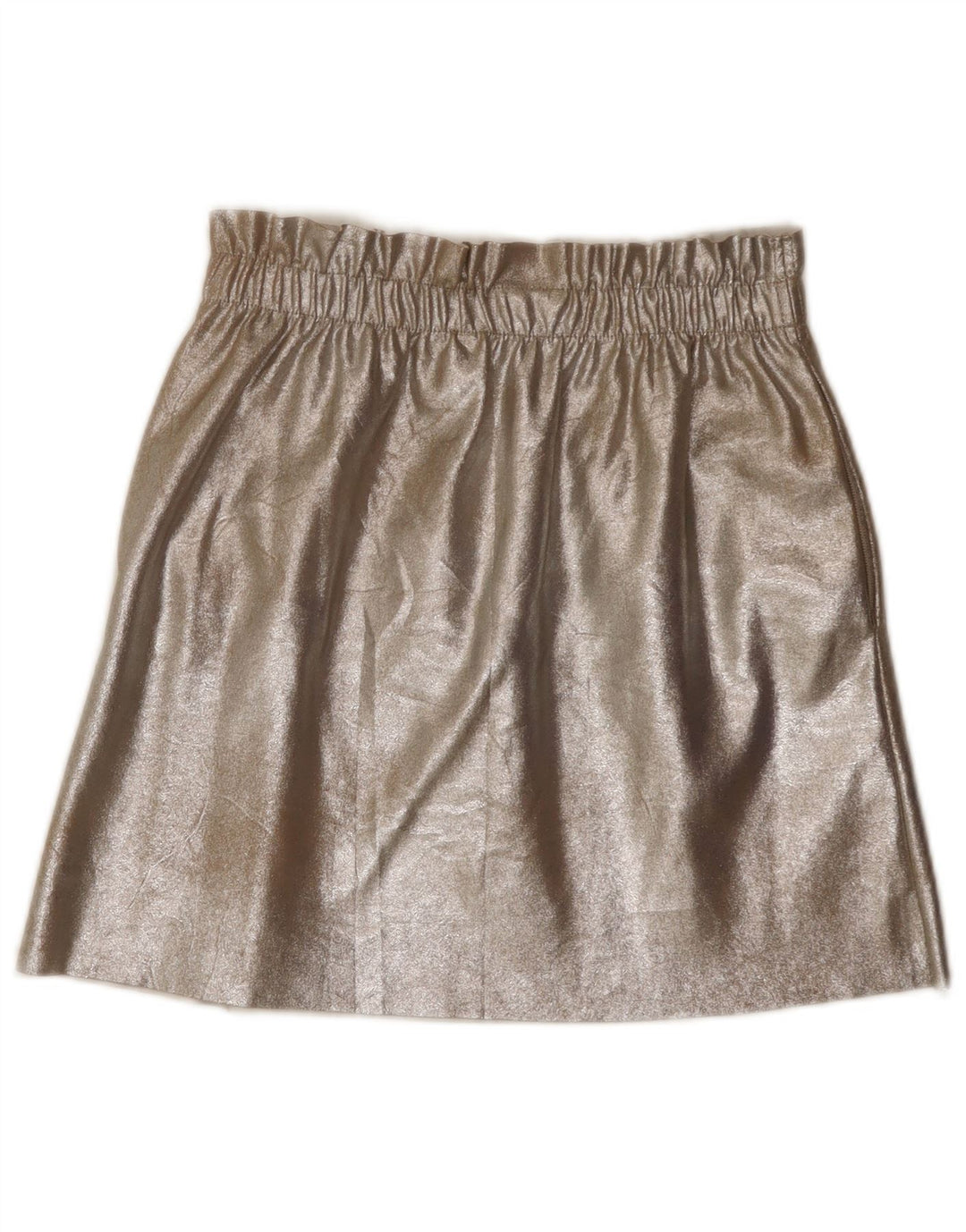 Minigonna ZARA da donna media W26 oro poliuretano