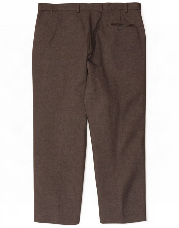 Marks & Spencer Pantaloni da abito dritti da uomo W38 L29 Poliestere grigio
