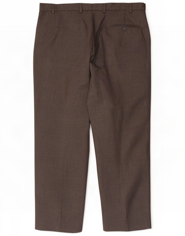 Marks & Spencer Pantaloni da abito dritti da uomo W38 L29 Poliestere grigio