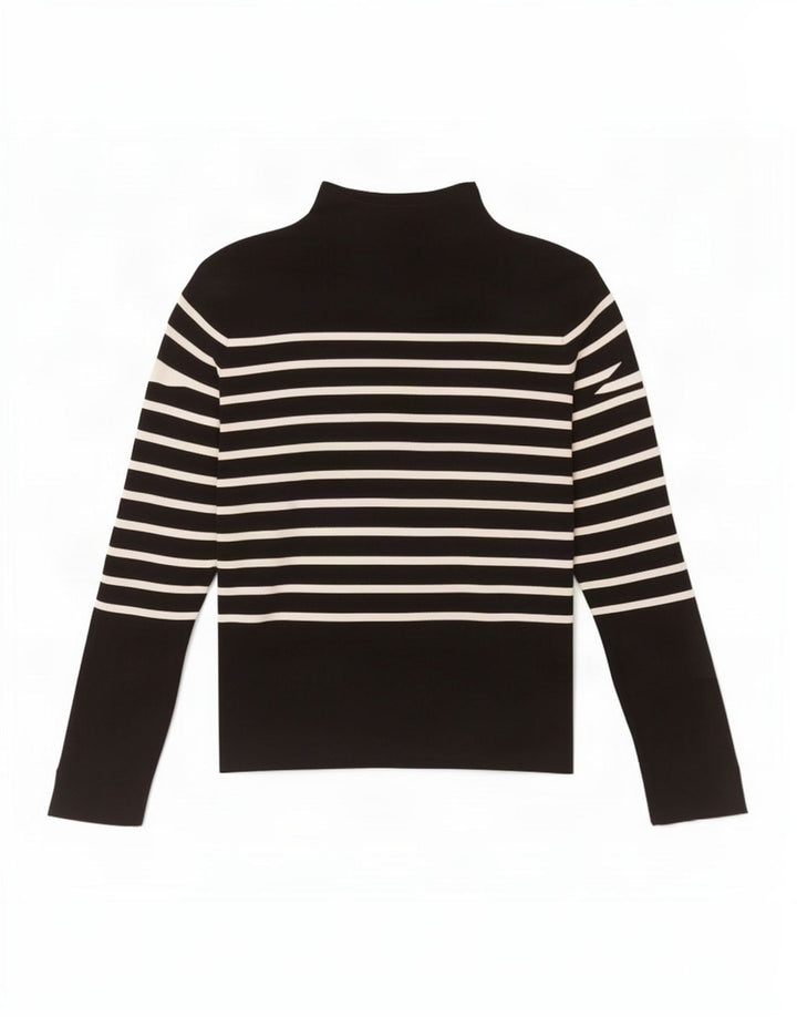 Top Zara da donna a maniche lunghe UK 14 Large in poliammide a righe nere
