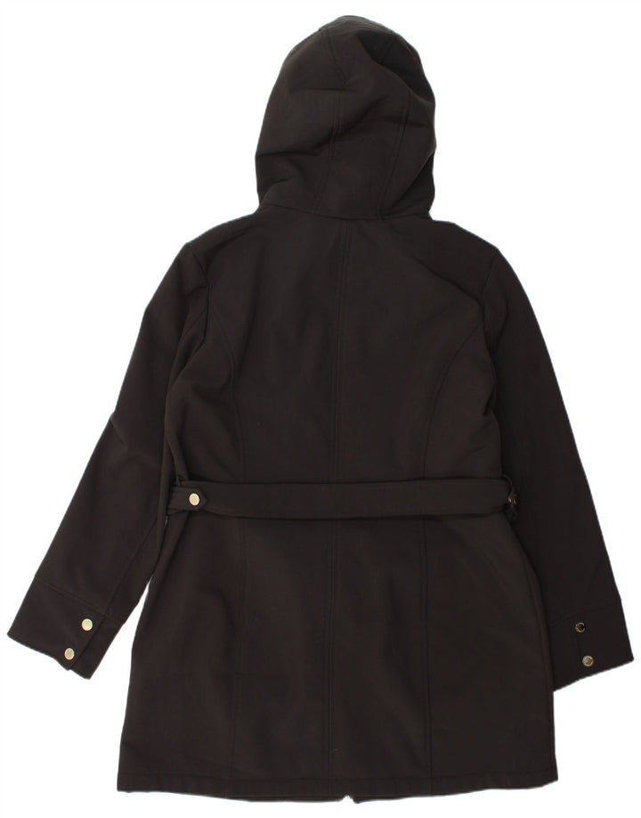 Giacca parka con cappuccio da donna Michael Kors UK 16 grande poliestere nero