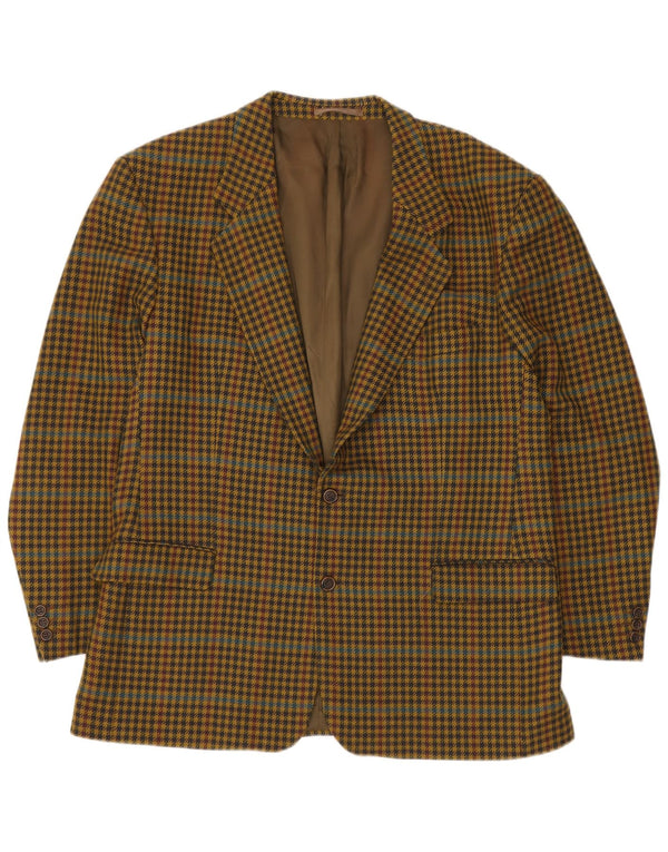 Giacca blazer da uomo a 2 bottoni HUGO BOSS EU 56 3XL pied de poule giallo