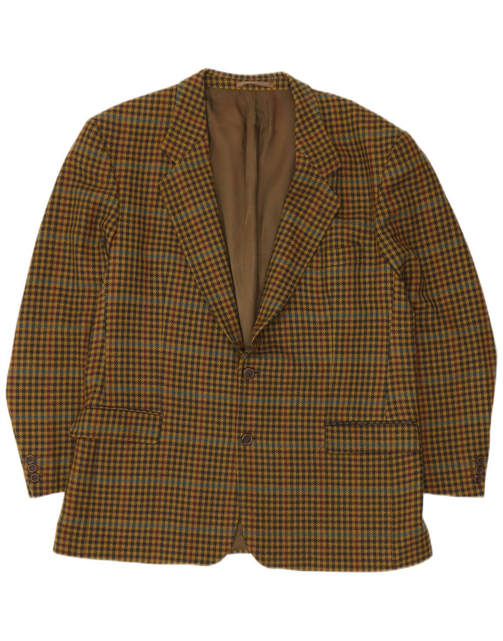 Giacca blazer da uomo a 2 bottoni HUGO BOSS EU 56 3XL pied de poule giallo