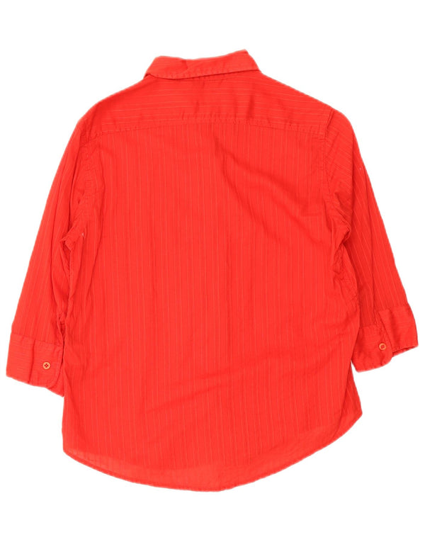 Camicia a maniche a 3/4 da donna Woolrich UK 14 Cotone rosso medio