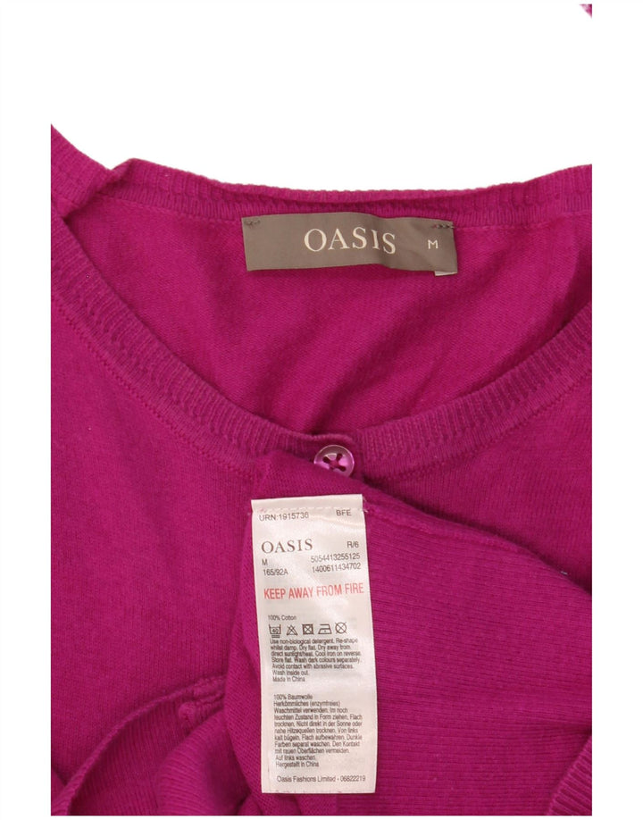 Maglione cardigan da donna Oasis UK 12 Cotone rosa medio