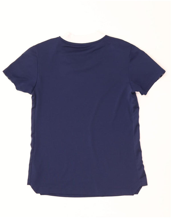 Adidas Womens Aeroready T-Shirt Top UK 8/10 Small Navy Blue Colourblock