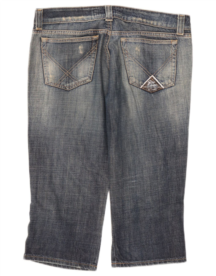 Jeans Capri invecchiati Seven Bell da donna Roy Rogers W34 L20 Blu