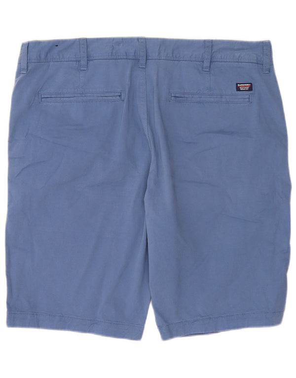 Superdry Mens Chino Shorts W34 Large Blue Cotton