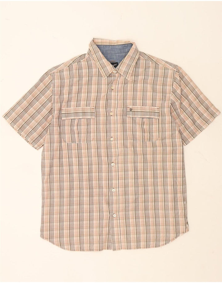 Camicia a maniche corte da uomo Wrangler grande in cotone a quadri multicolore