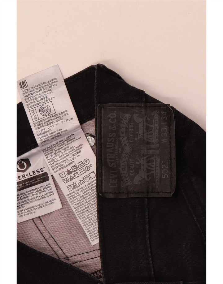 Levi's Uomo 502 Jeans affusolati W33 L34 Cotone nero