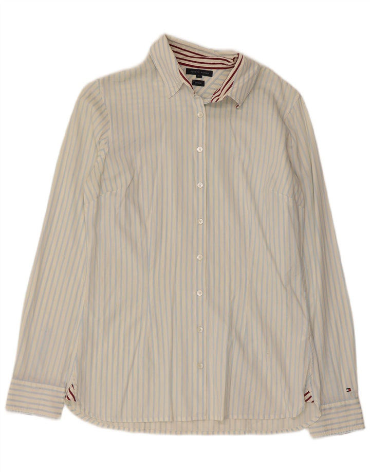 Camicia da donna Tommy Hilfiger US 6 cotone gessato bianco medio