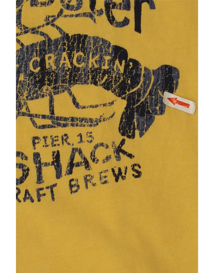 T-shirt grafica da uomo Izod Top XL in cotone giallo